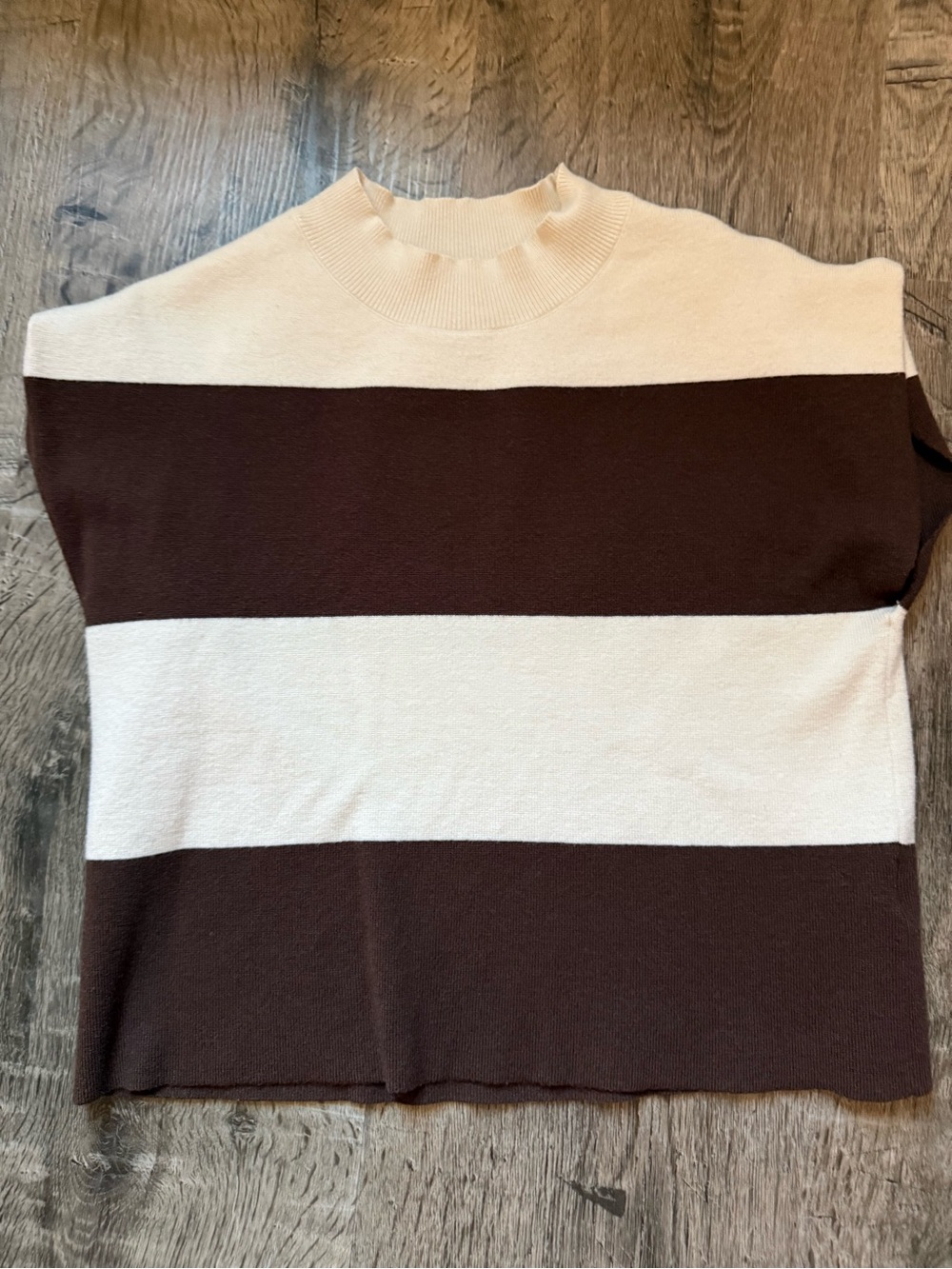 Striped Crewneck Sweater in Cream and Brown - Men